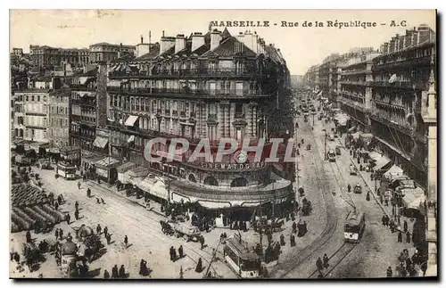 Cartes postales Marseille Rue de la Republique Tramway