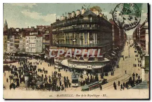 Cartes postales Marseille Rue de la Republique Tramway