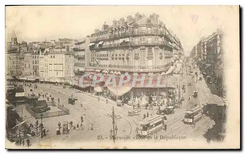 Cartes postales Marseille Rue de la Republique Tramway