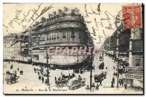 Cartes postales Marseille Rue de la Republique Tramway