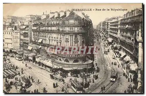 Cartes postales Marseille Rue de la Republique Tramway