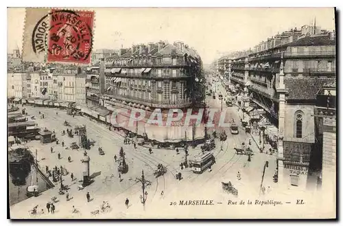 Cartes postales Marseille Rue de la Republique Tramway