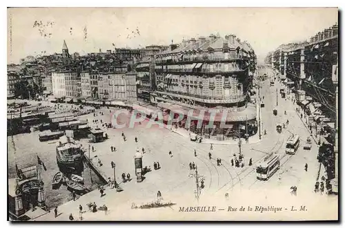 Cartes postales Marseille Rue de la Republique Tramway