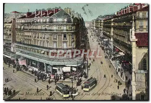 Cartes postales Marseille la Rue de la Republique Tramway