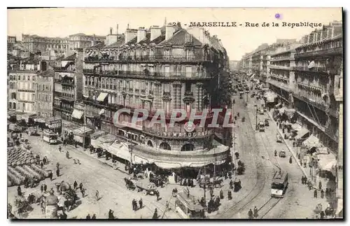 Cartes postales Marseille Rue de la Republique Tramway