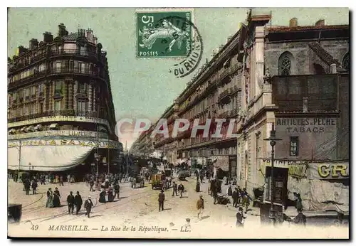 Cartes postales Marseille la Rue de la Republique Tramway