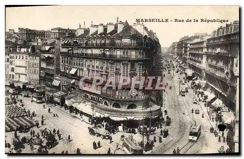 Cartes postales Marseille Rue de la Republique Tramway