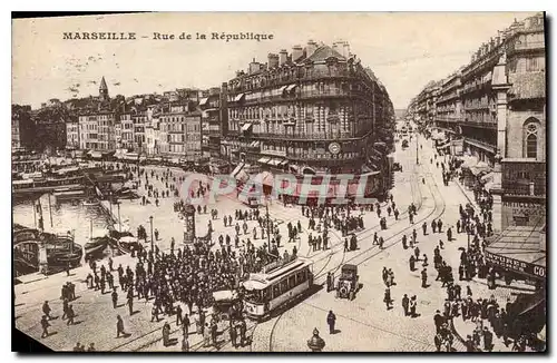 Cartes postales Marseille Rue de la Republique Tramway