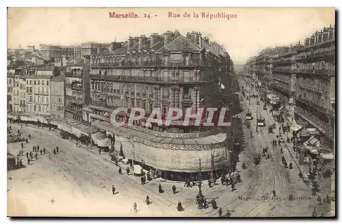 Cartes postales Marseille Rue de la Republique Tramway