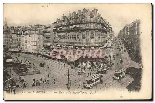 Ansichtskarte AK Marseille Rue de la Republique Tramway