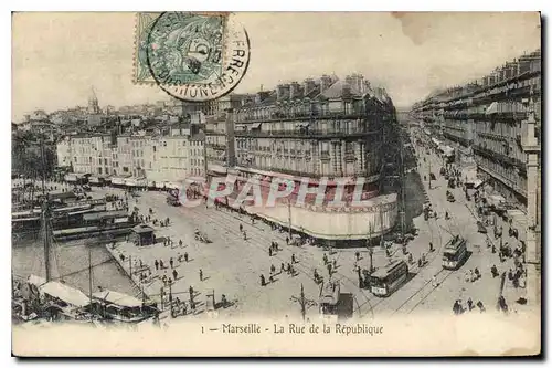 Cartes postales Marseille la Rue de la Republique Tramway