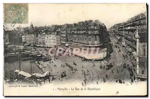 Cartes postales Marseille la Rue de la Republique Tramway