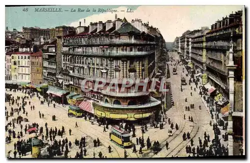 Cartes postales Marseille la Rue de la Republique Tramway