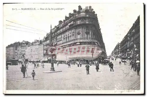 Ansichtskarte AK Marseille Rue de la Republique Tramway