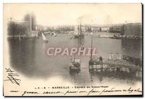 Cartes postales Marseille Entree du Vieux Port Bateaux