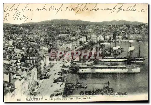 Ansichtskarte AK Marseille vue generale du Vieux Port Bateaux