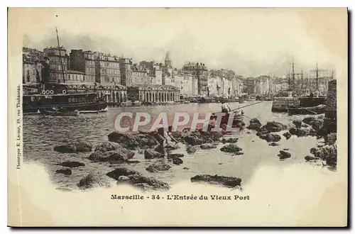 Cartes postales Marseille l'Entree du Vieux Port Bateau