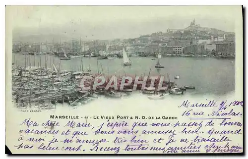 Cartes postales Marseille le Vieux Port N D de la Garde