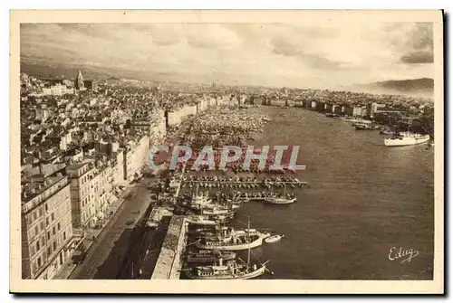 Cartes postales Marseille le Vieux Port vu du Pont Transbordeur Bateaux