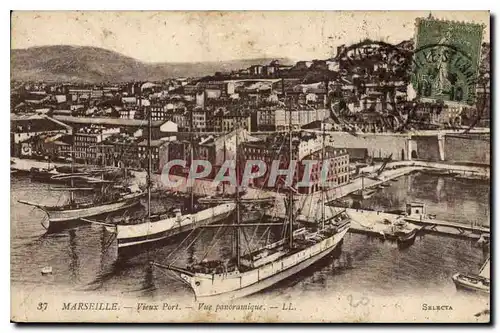 Cartes postales Marseille Vieux Port vue Panoramique Bateaux