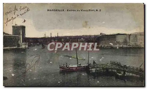 Cartes postales Marseille entree du Vieux Port Bateau