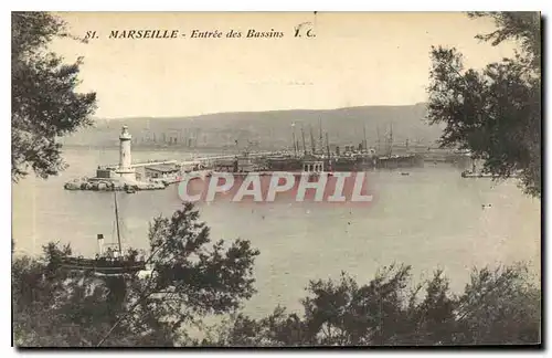 Cartes postales Marseille entree des Bassins