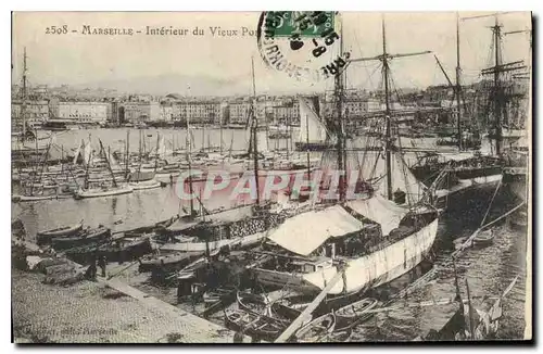 Cartes postales Marseille interieur du Vieux Port Bateaux