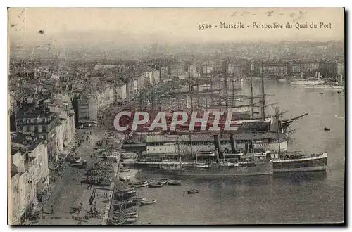 Cartes postales Marseille Perspective du Quai du Port Bateaux