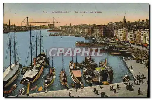 Cartes postales Marseille le Port et les Quai Bateaux