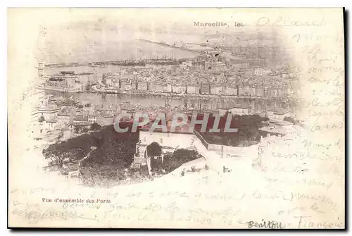 Cartes postales Marseille vue d'ensemble des Ports