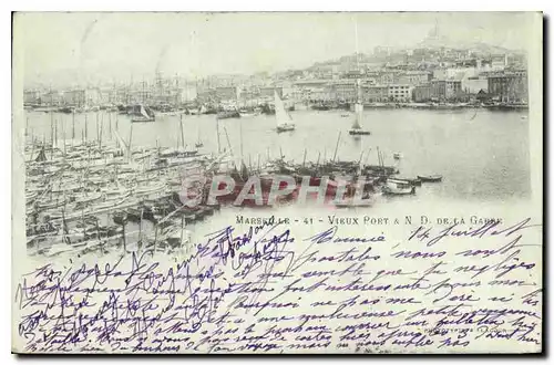 Cartes postales Marseille Vieux Port N D de la Garde Bateaux