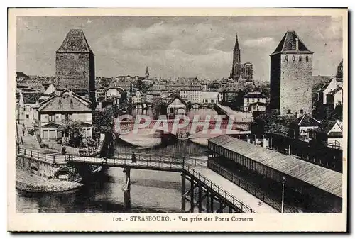 Ansichtskarte AK Strasbourg Vue prise des Ponts Couverts