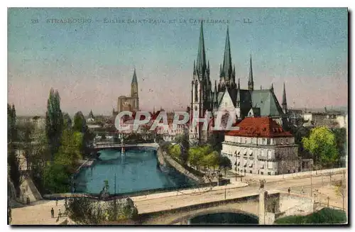 Cartes postales Strasbourg Eglise Saint Paul et la Cathedrale