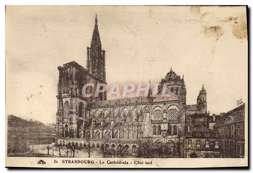 Ansichtskarte AK Strasbourg la cathedrale cote sud