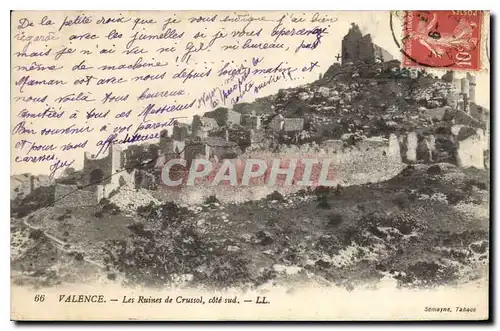 Cartes postales Valence les Ruines de Crussol cote sud