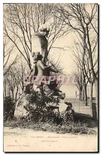 Cartes postales Valence Monument Louis Gallet par Injalbert