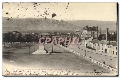 Cartes postales Valence Panorama de la place Championnet et Avenue Gambetta