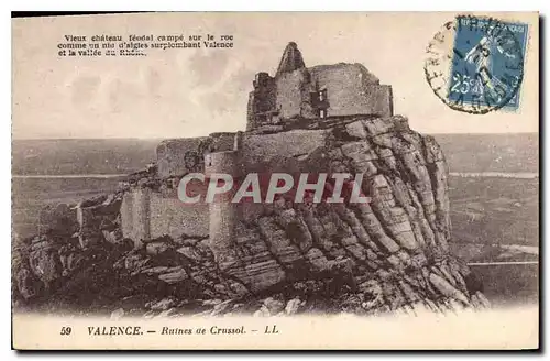Cartes postales Valence Ruines de Crussol