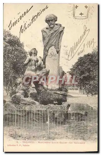 Cartes postales Valence Monument Louis Gallet