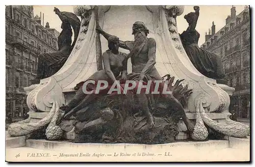 Cartes postales Valence Monument Emile Augier Le Rhone et la Drome