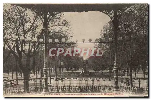 Cartes postales Valence Promenade du Champ de Mars vue du Kiosque a Musique