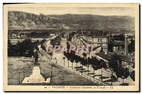 Cartes postales Valence L'Avenue Gambetta et Crussel
