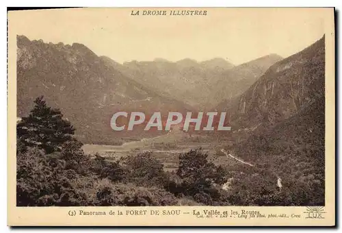 Cartes postales Drome illustree Panorama de la Foret de Saou La Vallee et les Routes