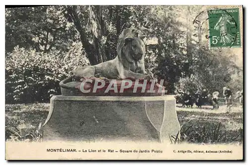 Cartes postales Montelimar le Lion et le rat Square du jardin public