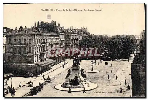Cartes postales Valence place de la Republique et Boulevard Bancel
