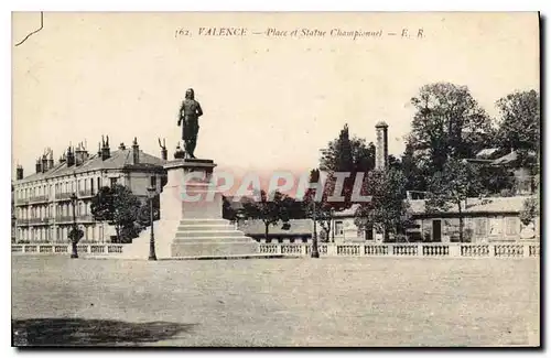 Ansichtskarte AK Valence place et statue Championnet