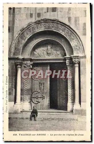 Cartes postales Valence sur Rhone le porche de l'eglise St Jean