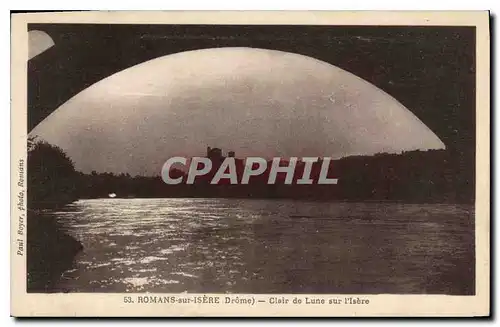 Cartes postales Romans sur Isere Drome Clair de Lune sur L'Isere