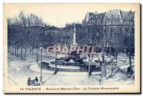 Cartes postales Valence Boulevard Maurice Clerc la Fontaine Monumentale