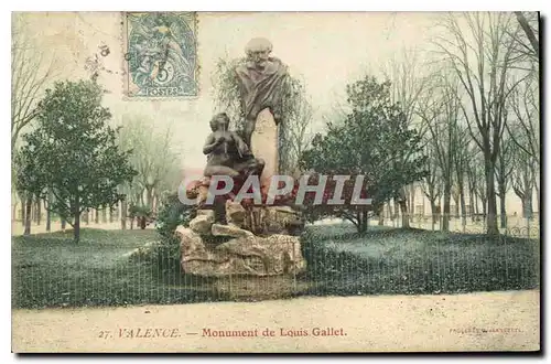 Cartes postales Valence Monument de Louis Gallet